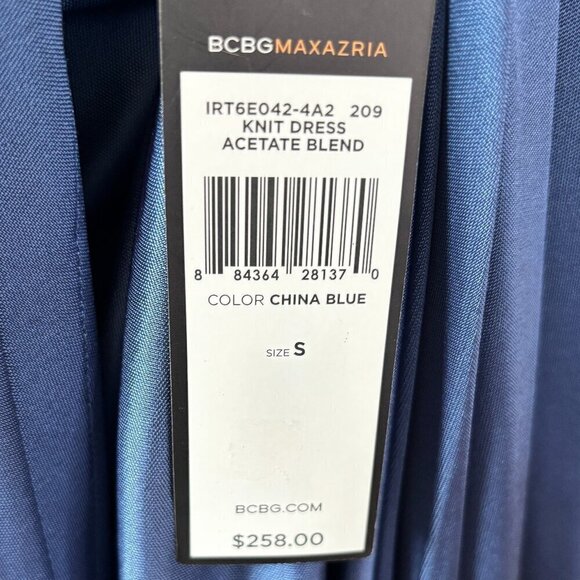 BCBGMaxAzria Blue V-Neck Sleeveless Cocktail Dress | Women's Size S | NWT - Picture 9 of 10